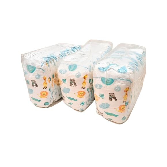 ZOO ANIMALS 25 Count Baby Disposable Diapers Size 2 ADORABLE Panda Giraffe Lion - Picture 10 of 11